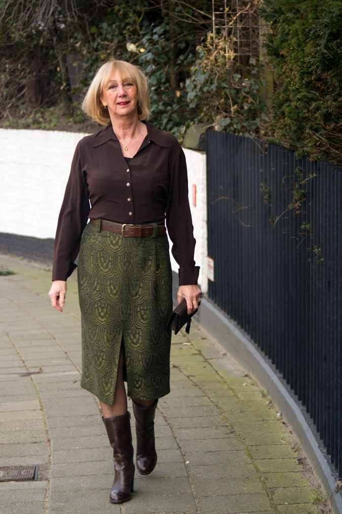 Green midi skirt by Essentiel Antwerp - No Fear of Fashion
