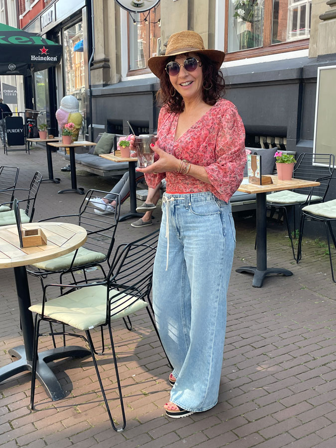 Well-dressed woman in the street