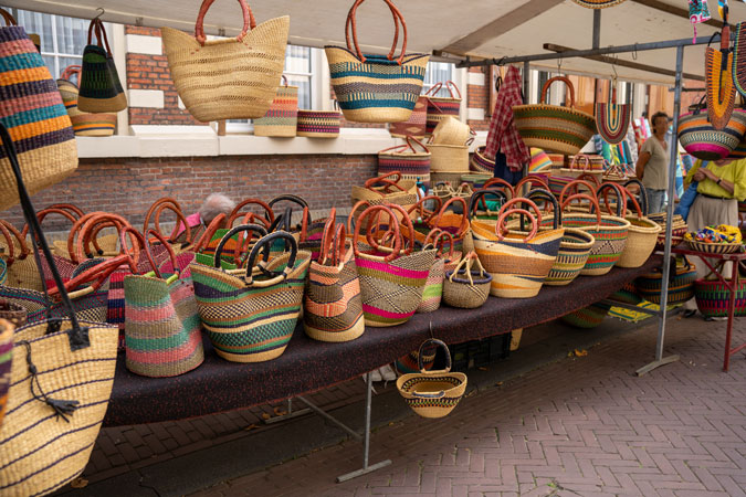 Beautiful bags at the market